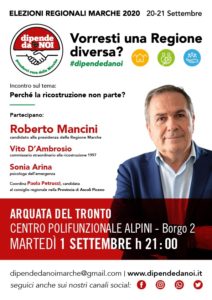 Roberto Mancini, candidato alla presidenza della Regione Marche